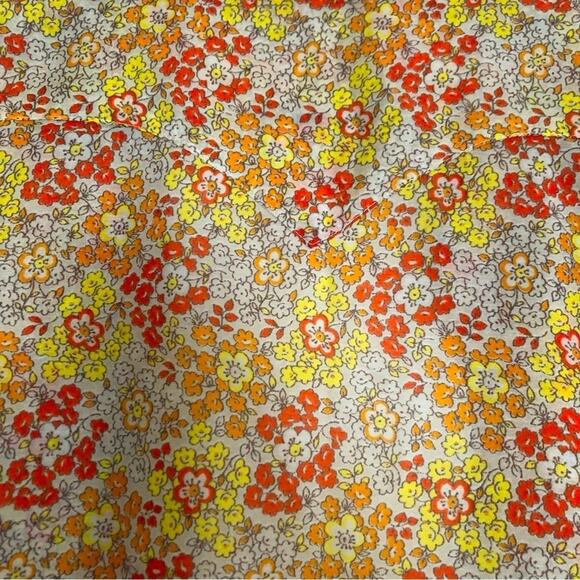 Two by Vince Camuto Red Orange Yellow Floral Button Down Blouse Top - Picture 5 of 5